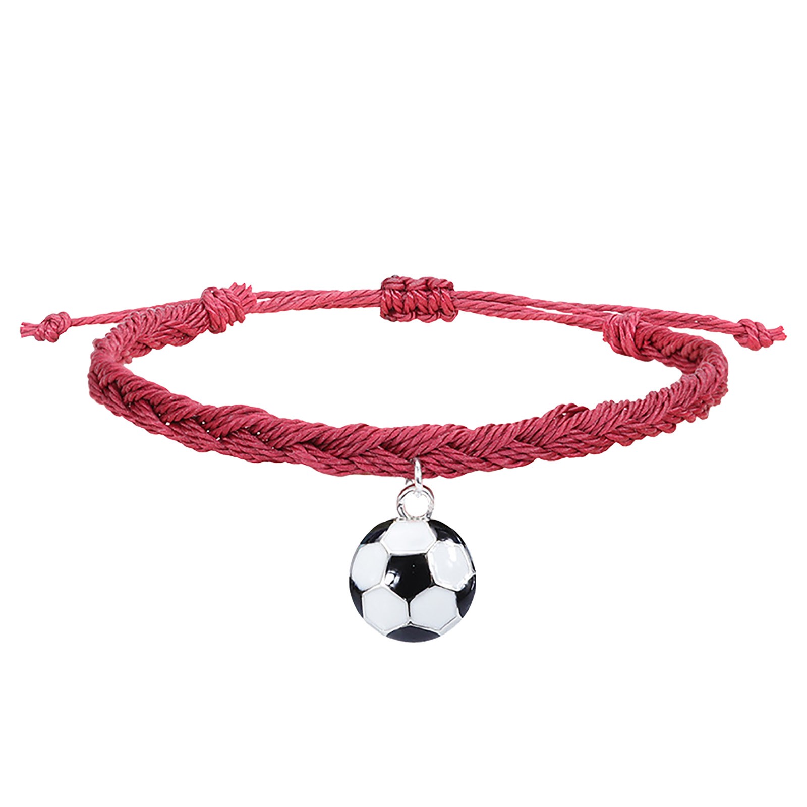 thumbnail image 2 of Pulseras de Fútbol Charm Favors Fútbol Negro Rojo Blanco Marrón Pulseras de Fútbol Cuentas Ajustable Inspirational for Teens Adults Sport Birthday Football Favors For, 2 of 2
